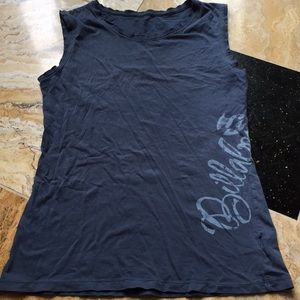 Billabong steel blue sleeveless Tshirt aqua letter